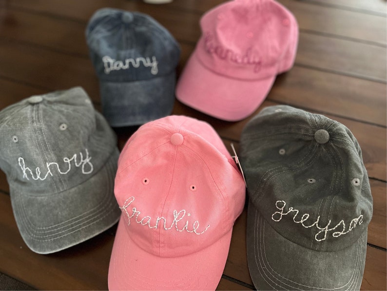 Personalized Stitch Script Kids Cap, Custom Infant or Youth Baseball Cap image 9