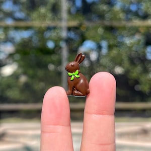Miniature Easter Chocolate Bunny, Easter Dollhouse Mini, Easter Basket Little White Milk Chocolate Tiny Rabbit Miniatures 1:12 Scale