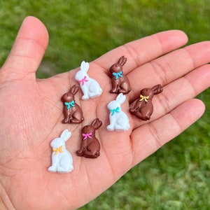 Miniature Easter Chocolate Bunny, Easter Dollhouse Mini, Basket White Milk Chocolate Rabbit Miniatures 1:12