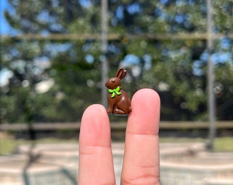 Miniature Easter Chocolate Bunny, Easter Dollhouse Mini, Easter Basket Little White Milk Chocolate Tiny Rabbit Miniatures 1:12 Scale