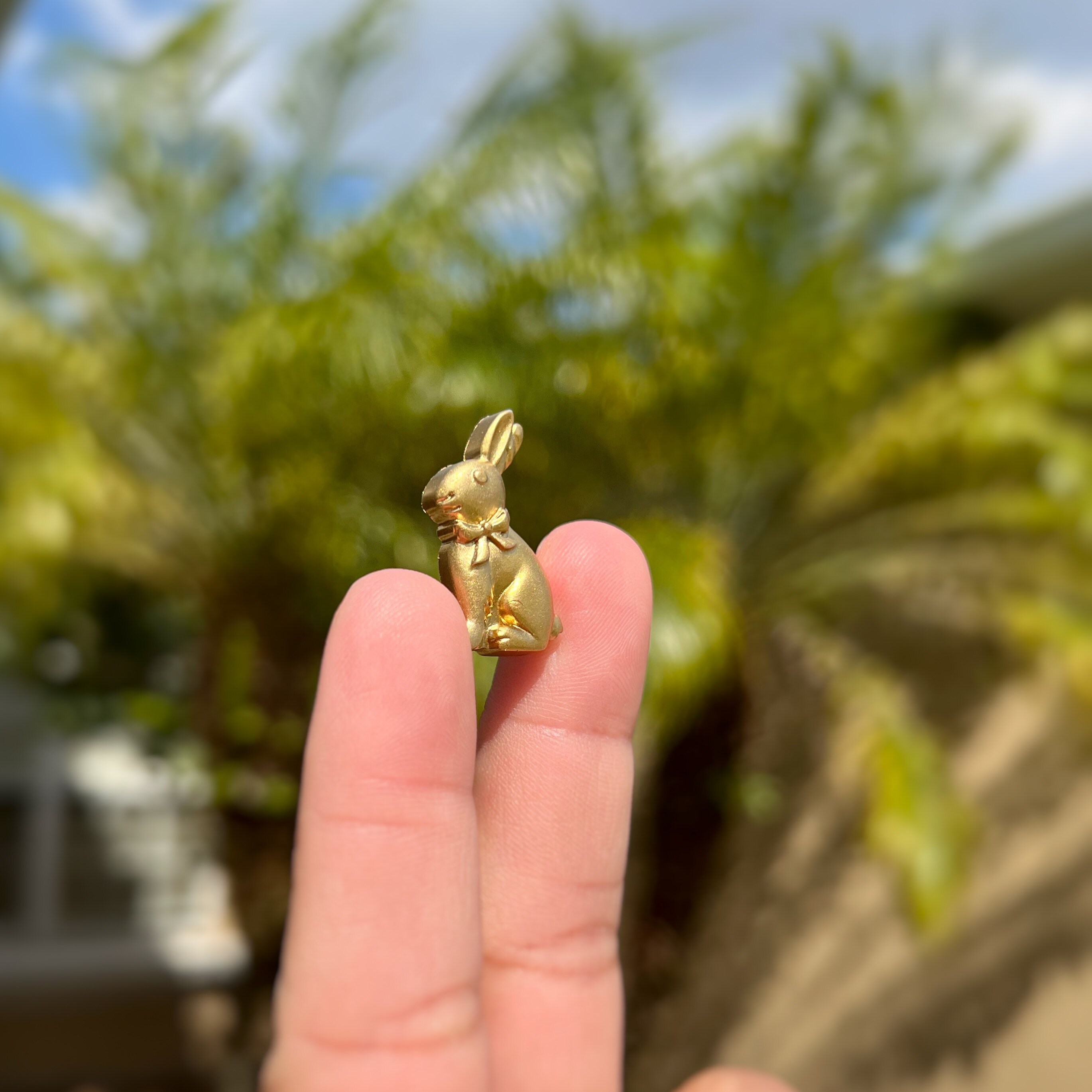 Miniature Gold Easter Chocolate Bunny, Dollhouse Mini, Fairy Garden ...