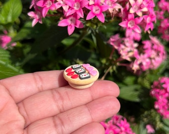 Présentoir miniature de plateau de biscuits en forme de cœur de bonbons pour maison de poupée de la Saint-Valentin, décoration de maison de mini poupée, friandises alimentaires de cuisine, décorations d'amour