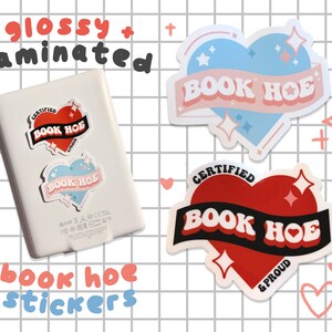 Book Hoe Sticker | Bookish Merch | Booktok | Heart Kindle Kobo E-Reader Stickers | Glossy & Waterproof