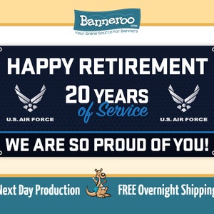 US Air Force Retirement Banner | Happy Retirement Air Force Banner | Banner for Retiring from Air Force | Military Retirement Banner