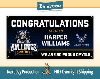 Air Force Banner 326 TRS Bulldogs  | Air Force Congratulations Banner | BMT Graduation Banner Bulldogs | Bulldogs Air Force Banner | 326TRS