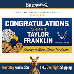 Air Force Graduation Banner | 322 TRS Eagles, Congratulations, Welcome Home