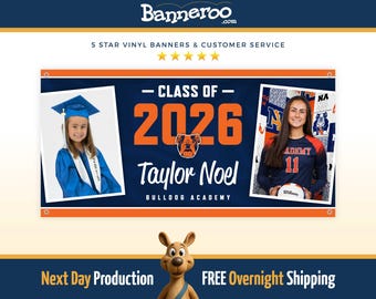 Class of 2026 Custom Vinyl Banner, Personalized Graduation Banner with Photo