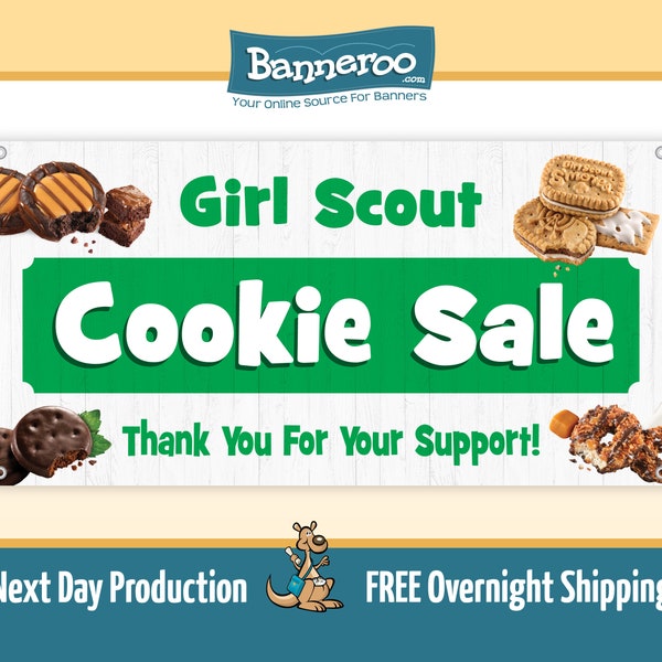 Girl Scout Cookie Sale Banner, Cookies Scouts Banner, LBB Vinyl Banner Sign, Girl Scout Table Banner, Poster,  Free Overnight Shipping