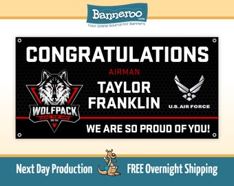 Air Force Banner 331 TRS Wolfpack | Air Force Congratulations Banner | BMT Graduation Banner Wolfpack | Wolfpack Air Force Banner | 331TRS