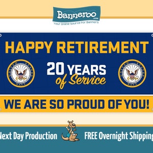 Navy Retirement Banner | Happy Retirement Navy Banner | Banner for Retiring from Navy | Retirement Banner | Naval Retirement Banner Sign