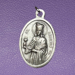 Saint Barbara Medal, Pray for Us, Patron Saint of Protection, Storms, Artillery Architects, & Mathematicians, St Barbara Medal, Patron Saint