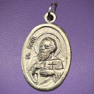 Saint Paul, Saint Peter, St Paul, St Peter, Silver Oxidized Medal, Catholic Gift, Pray for Us