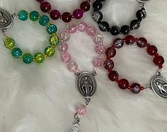 Rosario de la Década Católica, Regalo Católico, Mini Rosario, Rosario de Coche, Rosario de Bolsillo, Rosario de Medalla Milagrosa, Rosario de una Década, Regalo para Ella