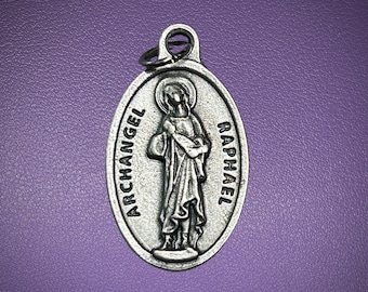 Medalik św. Rafała, Patron Świętych Podróżnych, Patron Świętych Pracowników Służby Zdrowia, Patron Świętych Chorych Cielesnych, Medalik św. Rafała, Archanioł Rafał