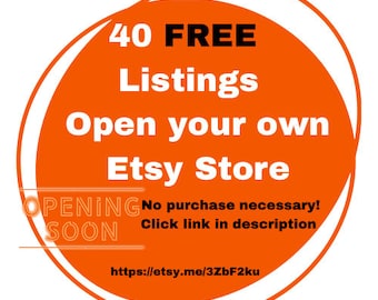40 annonces Etsy gratuites | Aucun achat requis| Ouvrez une nouvelle boutique Etsy avec 40 crédits gratuits | Lien dans la description
