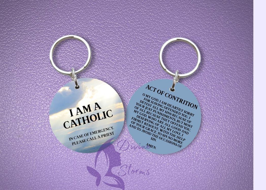 Catholic Keycaps I Am Catholic Faith Keychains – in Case of Emergency Call a Priest ...