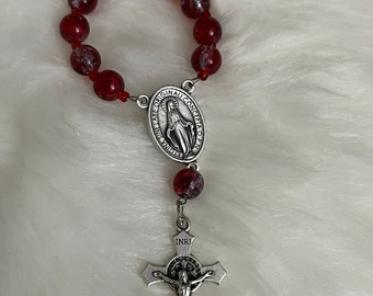 Rosario de la década católica, regalo católico, mini rosario, rosario de coche, rosario de bolsillo, rosario de medalla milagrosa, rosario de una década, regalo para ella
