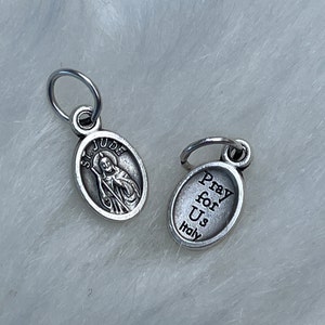 Madonna and Child with the Divine Mercy Mini Medal, Madonna Medal, Divine Mercy Medal, Catholic Gift, Silver Oxidized Medal