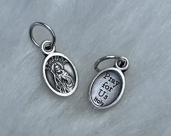 Madonna and Child with the Divine Mercy Mini Medal, Madonna Medal, Divine Mercy Medal, Catholic Gift, Silver Oxidized Medal