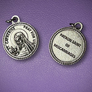 Saint Catherine of Siena Round Medal, St Catherine medal, Patron of Miscarriages, Fire Prevention, the Sick & the Misunderstood, Pray for Us