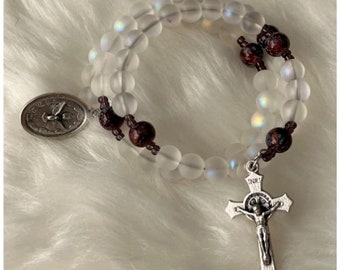 Holy Spirit Rosary Wrap Bracelet, Catholic gift, Rosary Style Bracelet, Wrap Bead Bracelet, Catholic Easter gift, Patron Saint