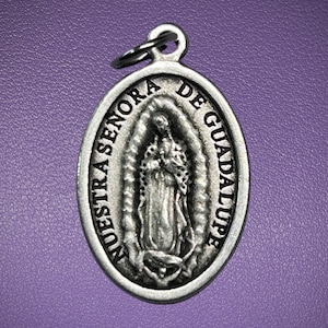 Our Lady of Guadalupe medal, Nuestra Señora de Guadalupe,  Patron of Americas, Patron of the Unborn, Pray for Us, OL of Guadalupe