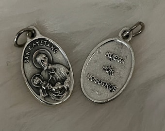 Saint Cayetano (Cajetan), Patron of Job Seekers, Gamblers, Workers, Pray for Us, Silver Oxidized