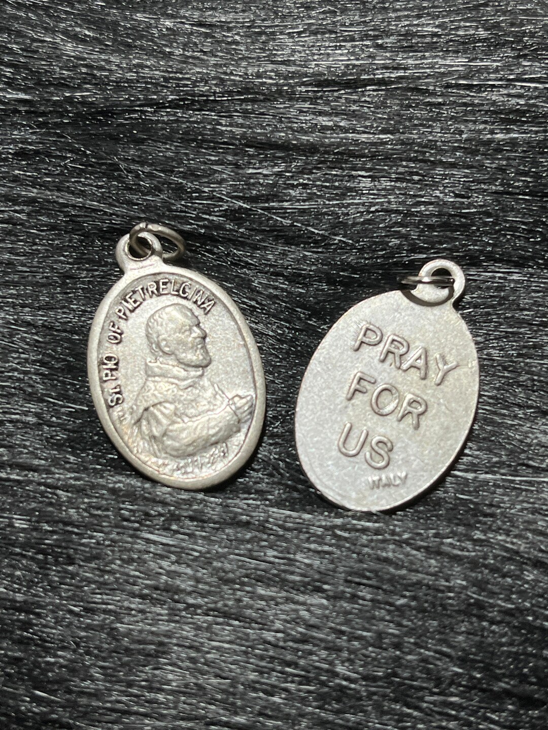 Saint Padre Pio Medal Bracelet - Black Woven Cord, Adjustable, Catholic Jewelry Gift For Communion & Confirmation - View #11