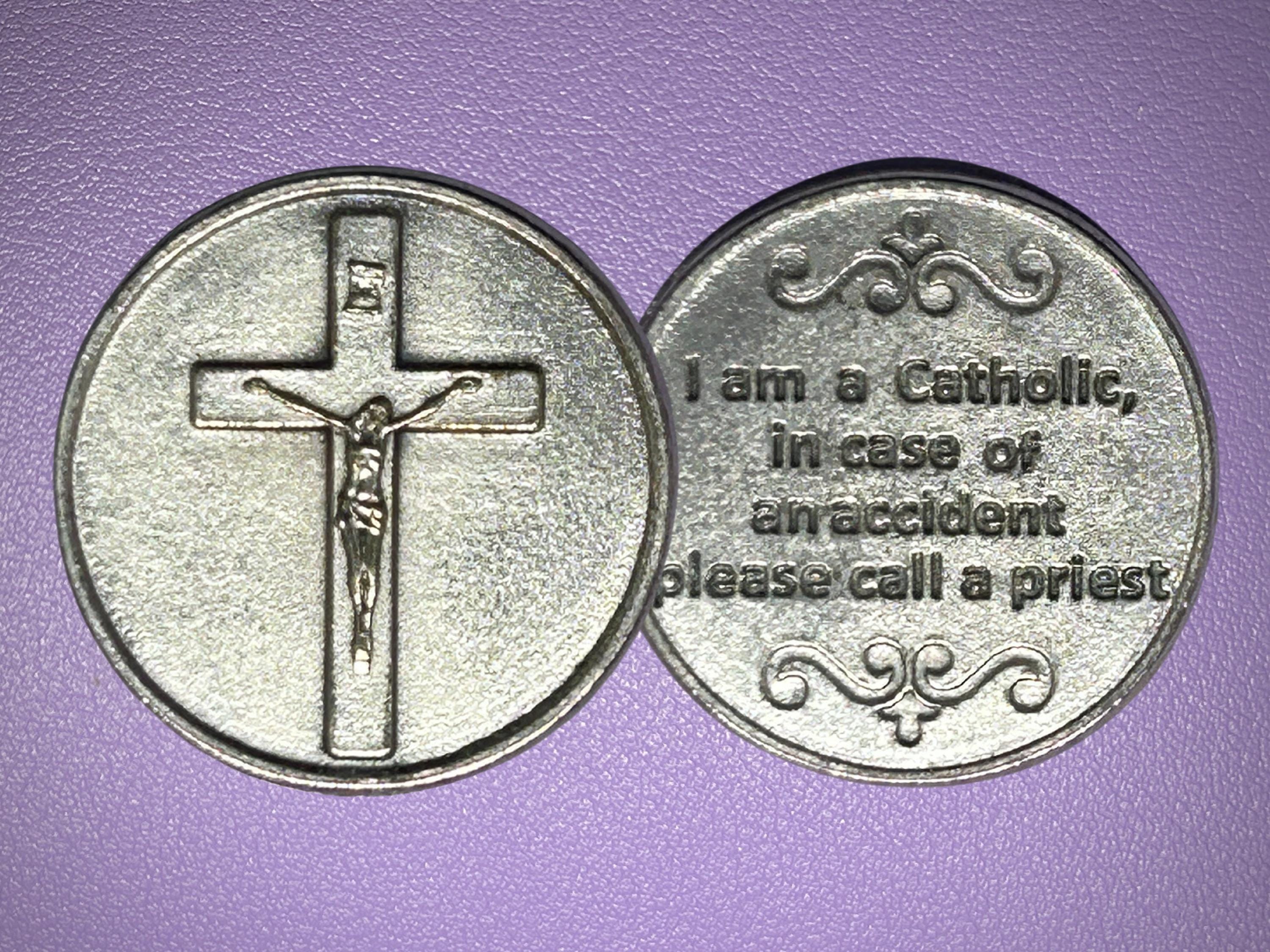 I Am Catholic Pocket Token, Pocket Token, Catholic Gift, Last Rites ...