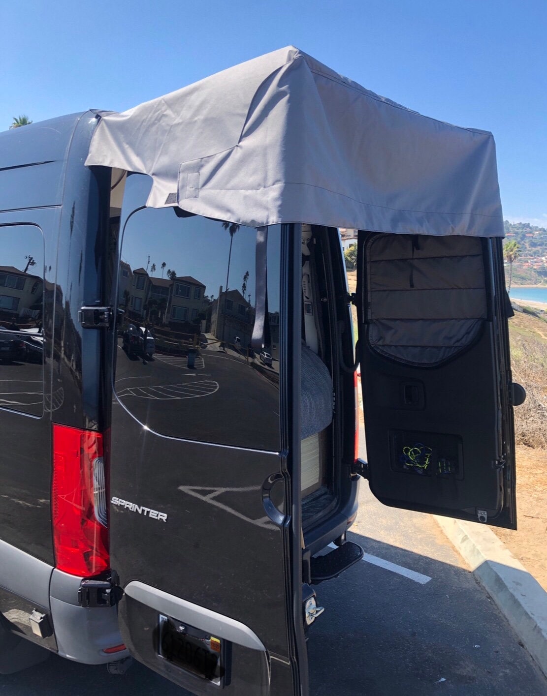 REAR BARN DOOR AWNING COVER FOR Mercedes Benz Sprinter High Roof-USHIP
