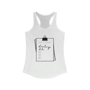 Moira&#39;s To-Do List Women&#39;s Ideal Racerback Tank: Schitt&#39;s Creek inspired &quot;bedeviled with meetings&quot; t shirt