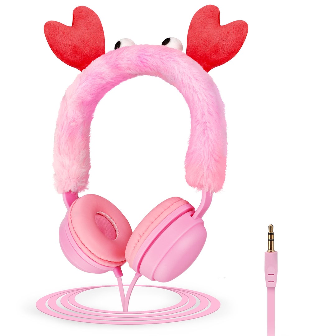 Kids Cute Crab Wired Headset Cartoon Headphones Animal Ear Etsy