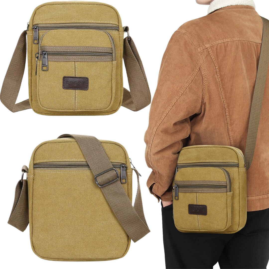 Small Canvas Crossbody Bag Small Shoulder Bag for Men Mini Etsy