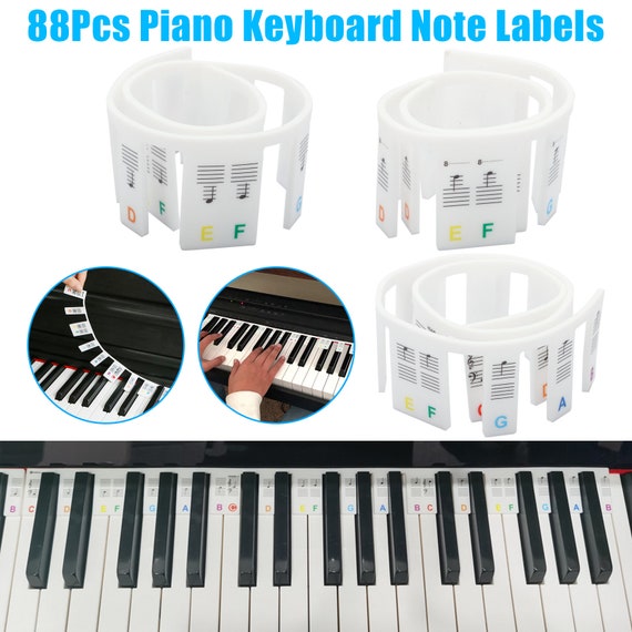 Piano Notes Guide, Removable Piano Keyboard Note Labels Reusable