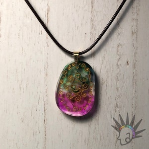 Rock Candy Magic Talisman Tile Resin Necklace