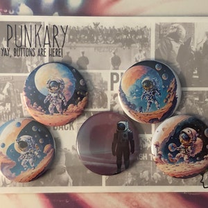 5 Pack Punk Buttons - 1.5&#39;&#39; Pack #7 (Space Dude Pack)