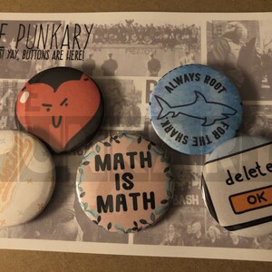 5 Pack Punk Buttons - 1.5&#39;&#39; Pack #6