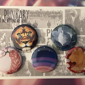 5 Pack Pretty Buttons - 1.5&#39;&#39; Pack #12 (Big Cat Pack)