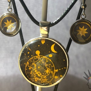 Night Celestial Earring and Necklace Set