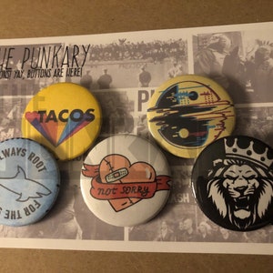 5 Pack Punk Buttons - 1.5&#39;&#39; Pack #5