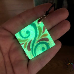 Glowing Neon Artisan Resin Tile Necklace