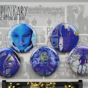 5 Pack Mass Effect Buttons - 1.5&#39;&#39; Pack #36 (ME2 Pop-Art Edition)