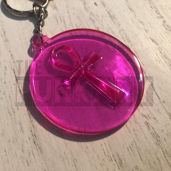 Hot Pink Ankh Keychain