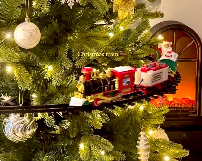 Holiday Christmas Electric Train for Christmas Tree Santa Claus Train