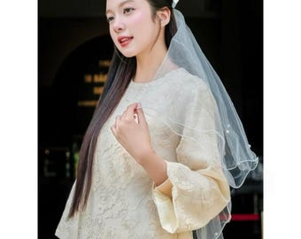 Embroidered Silk Ao Dai | Modern Vietnamese Dress, Beige, 4 Tails