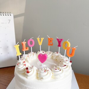 Vela para mamá / Velas para el día de la madre / Velas con letras I LOVE YOU , Regalo para mamá / Vela con letras para fiestas de cumpleaños (juego de 9 piezas)