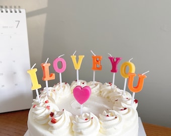 Candle for Mom | Mothers Day Candles | I LOVE YOU Letter candles , Gift for Mom | Birthday Party Letter Candle (set of 9 pcs)