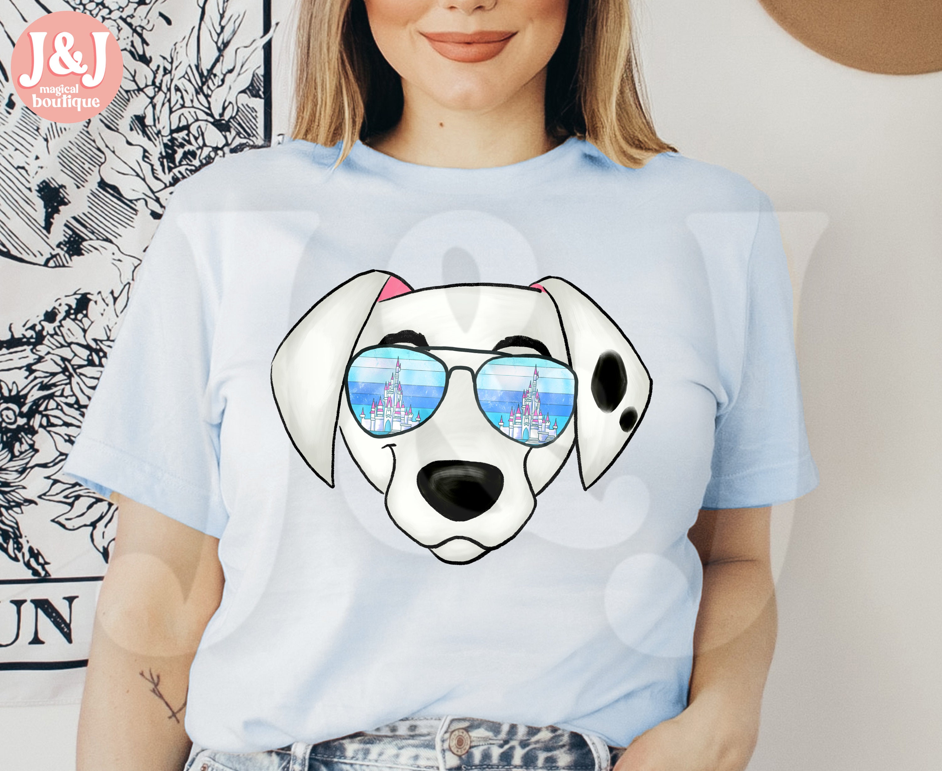 Disney 101 Dalmatians Pongo and Perdita Family - Short Sleeve Cotton  T-Shirt for Adults - Customized-Red