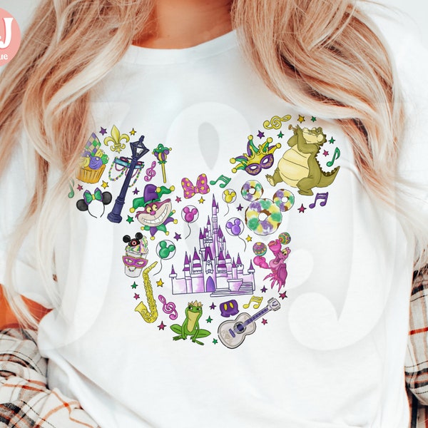 Mardi Gras Shirt - Mouse Ears Mardi Gras Shirts  - Women - Girls  - Mickey Ears Shirt - Mickey Shirt - Family Shirts - New Orleans Shirt