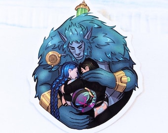 Arcane Family Hug Sticker (Vander Jinx Vi Isha)
